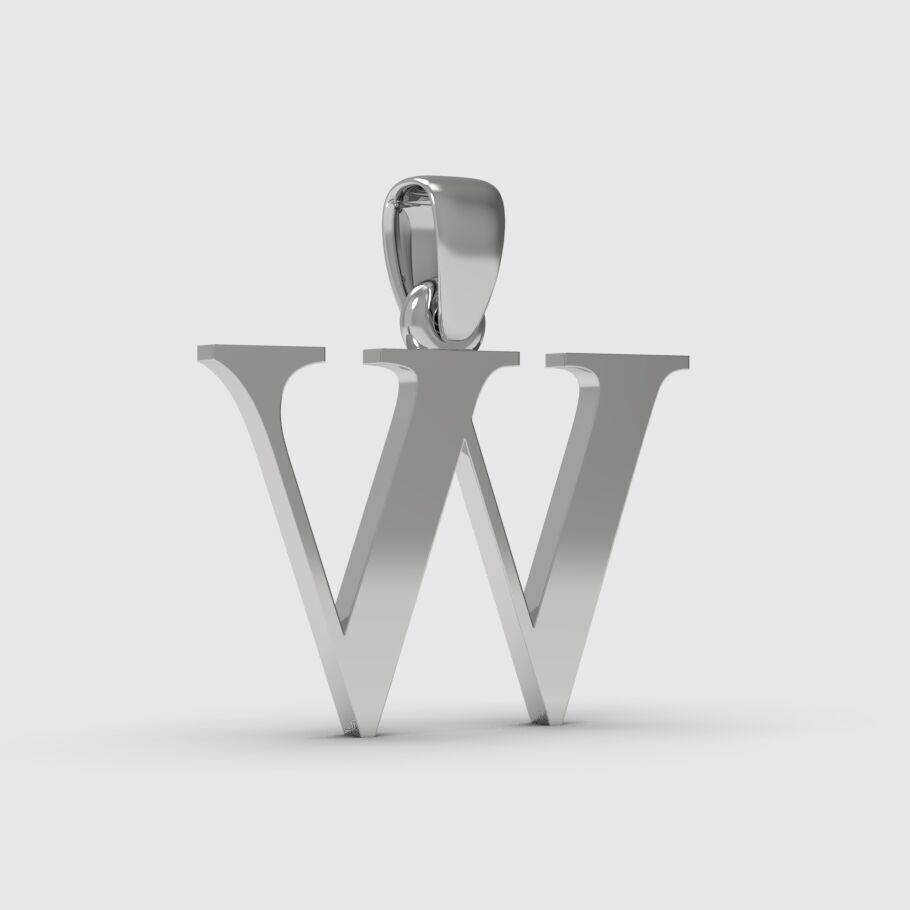 Alphabet Latin W 3D print model_6