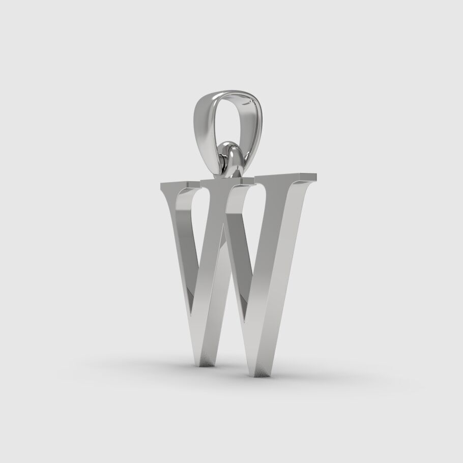 Alphabet Latin W 3D print model_7