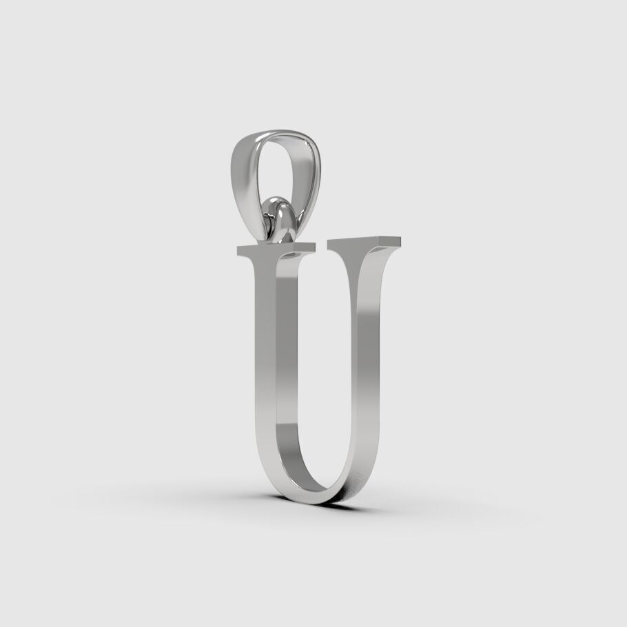 Alphabet Latin U 3D print model_12