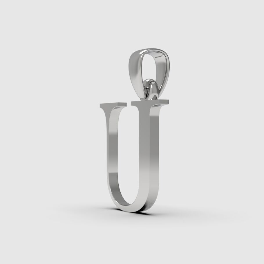 Alphabet Latin U 3D print model_7