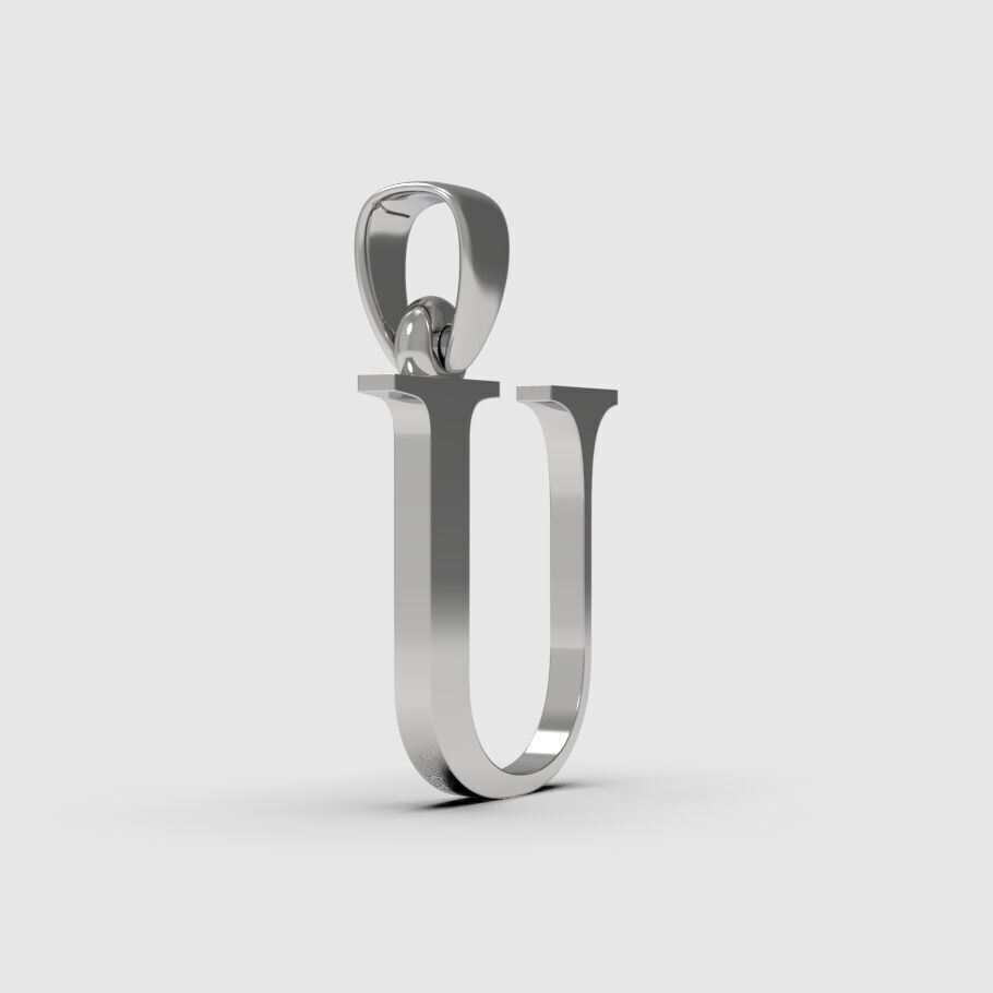 Alphabet Latin U 3D print model_9