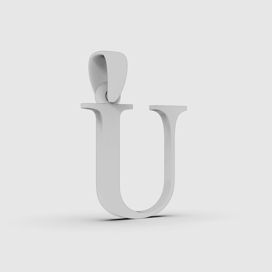 Alphabet Latin U 3D print model_17