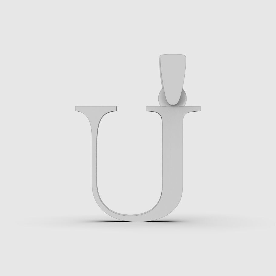 Alphabet Latin U 3D print model_15