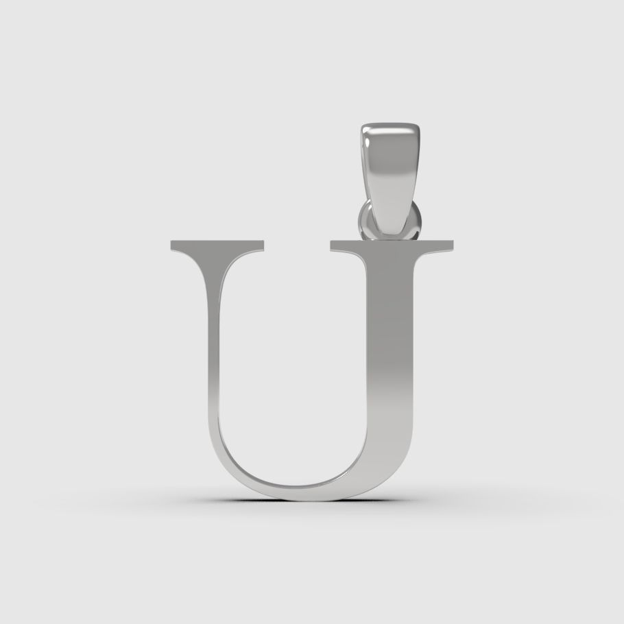 Alphabet Latin U 3D print model_3