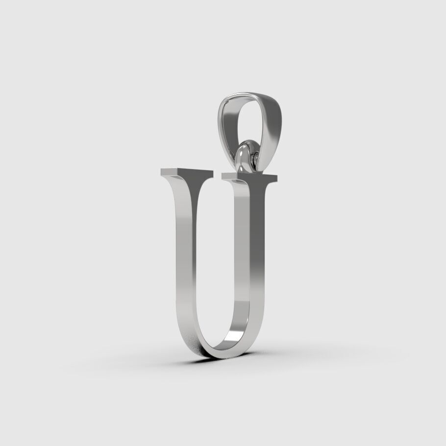 Alphabet Latin U 3D print model_5