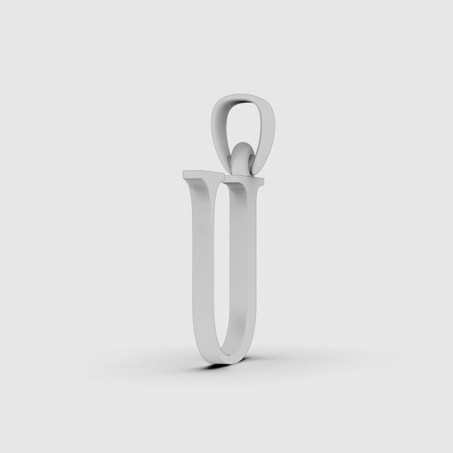Alphabet Latin U 3D print model_14