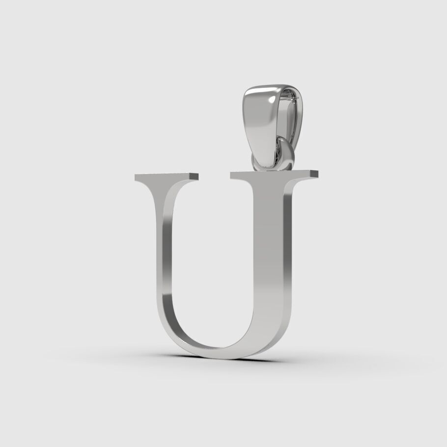 Alphabet Latin U 3D print model_4