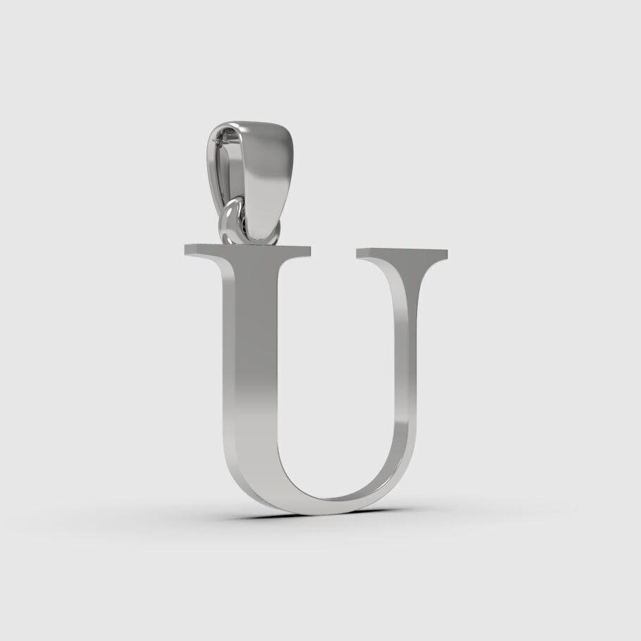 Alphabet Latin U 3D print model_10