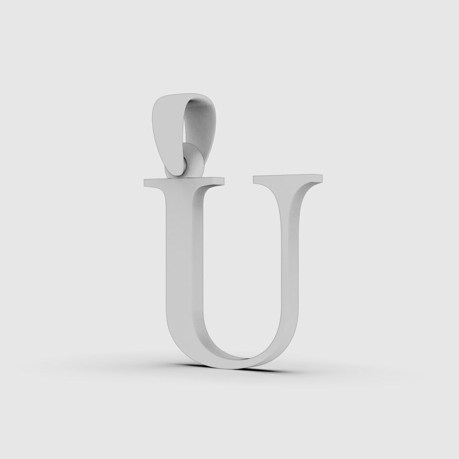 Alphabet Latin U 3D print model_1