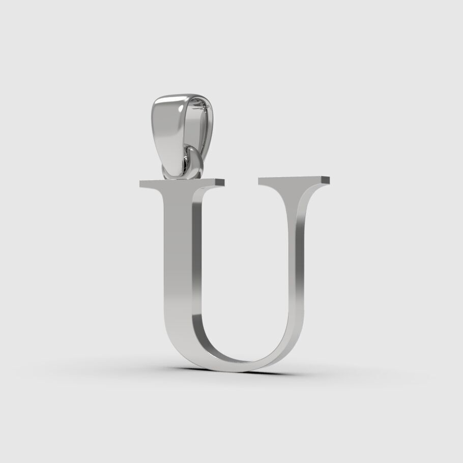 Alphabet Latin U 3D print model_11