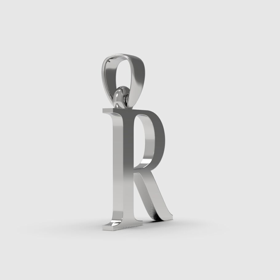 Alphabet Latin R 3D print model_9