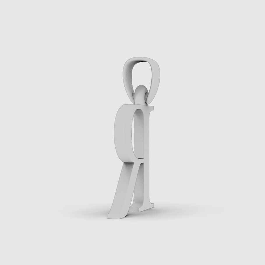 Alphabet Latin R 3D print model_15