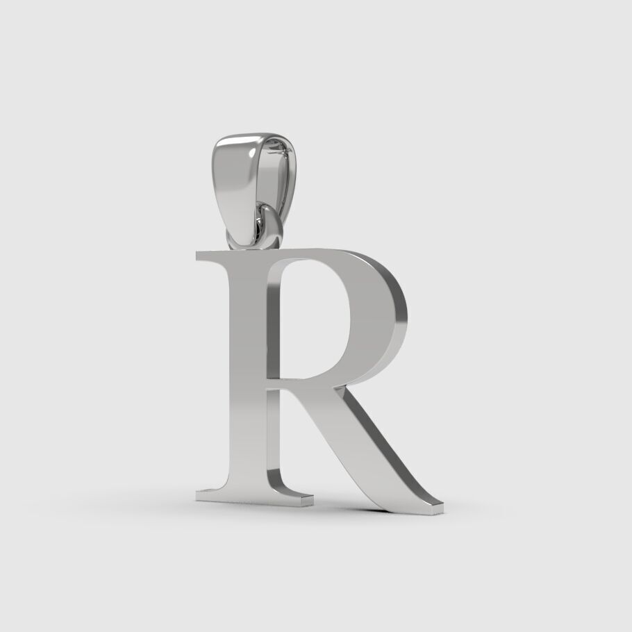 Alphabet Latin R 3D print model_11