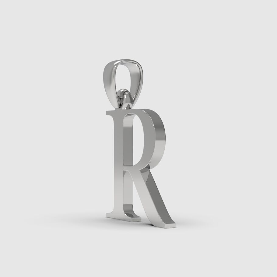 Alphabet Latin R 3D print model_12
