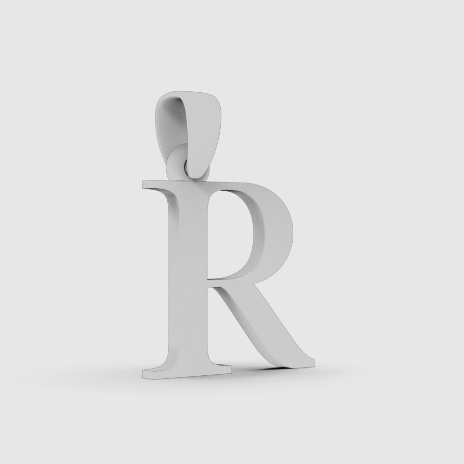 Alphabet Latin R 3D print model_1