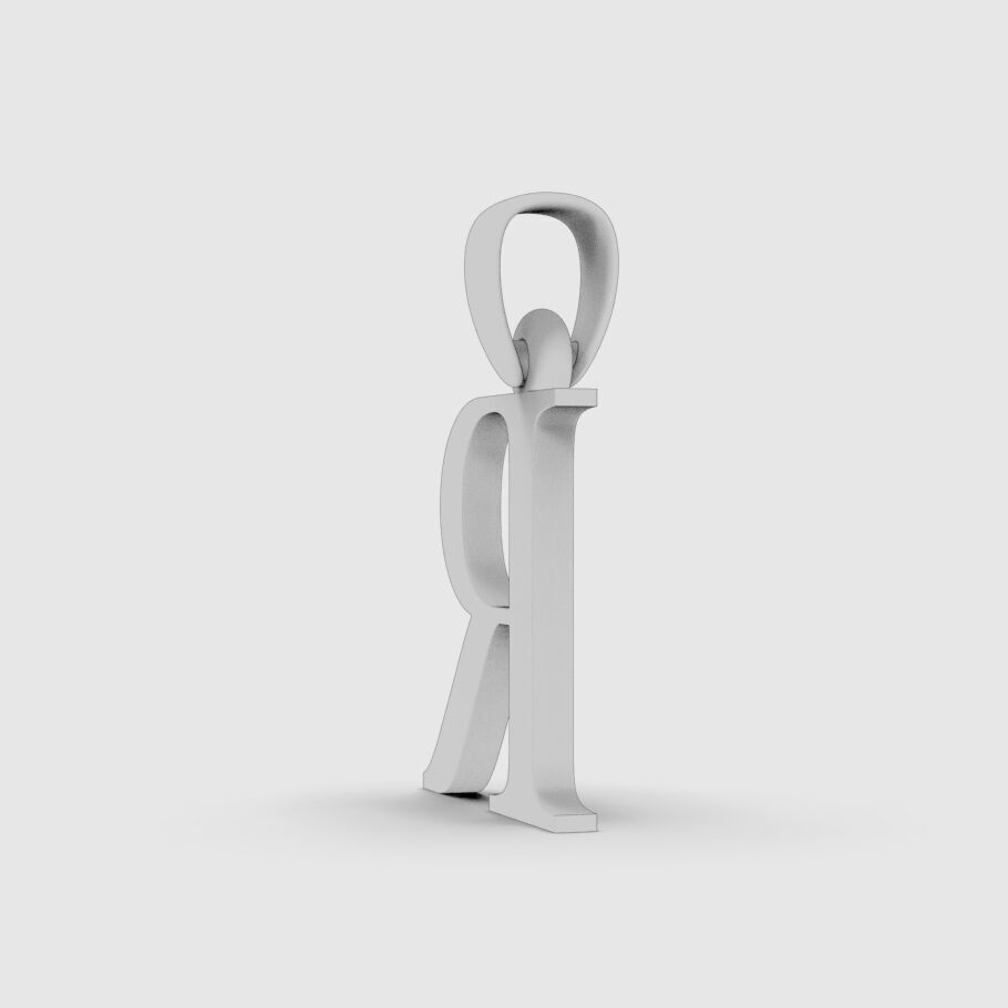 Alphabet Latin R 3D print model_17