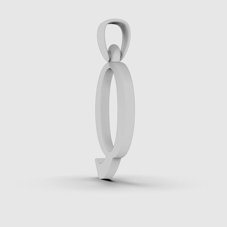 Alphabet Latin Q 3D print model_1