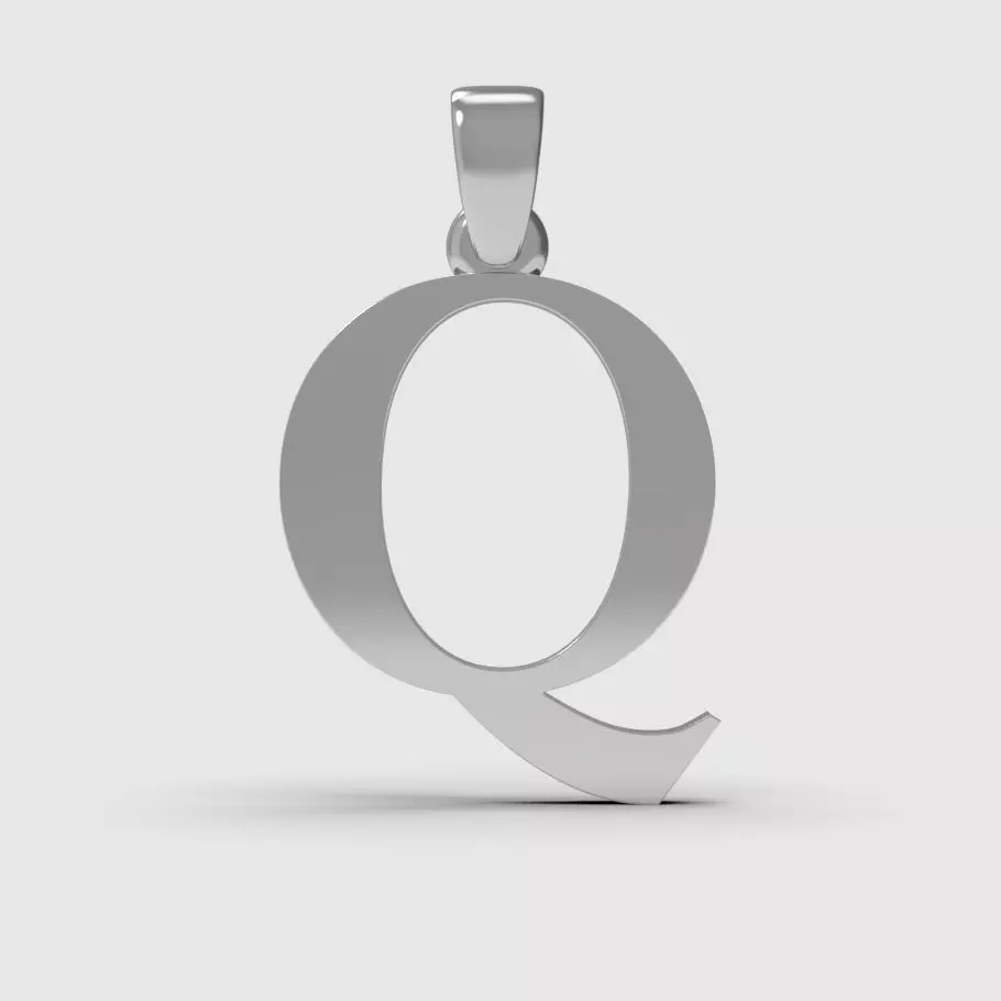 Alphabet Latin Q 3D print model_0