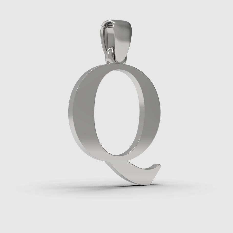 Alphabet Latin Q 3D print model_10