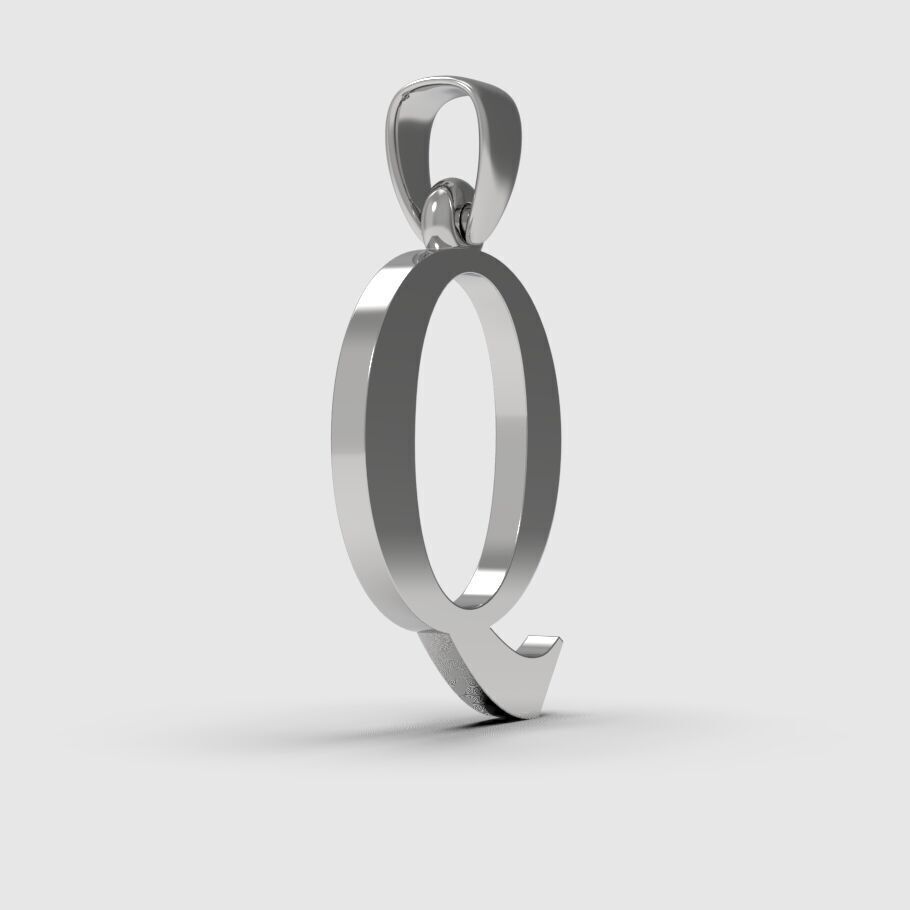 Alphabet Latin Q 3D print model_9