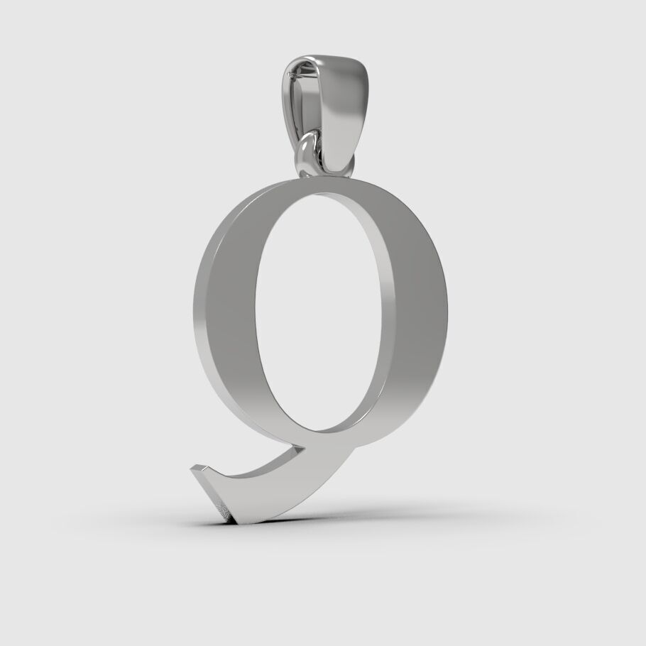 Alphabet Latin Q 3D print model_6