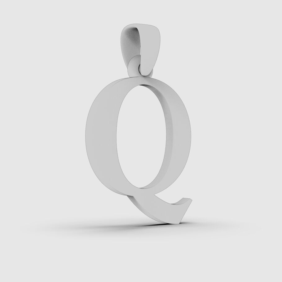 Alphabet Latin Q 3D print model_14