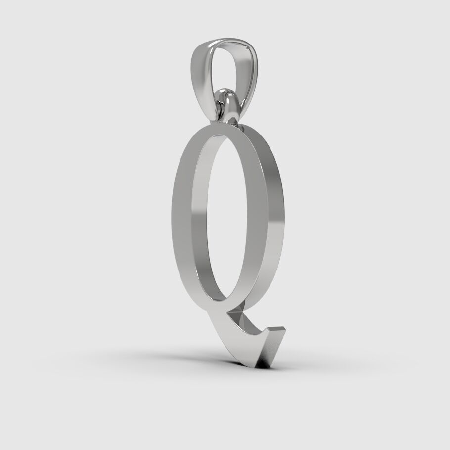 Alphabet Latin Q 3D print model_12