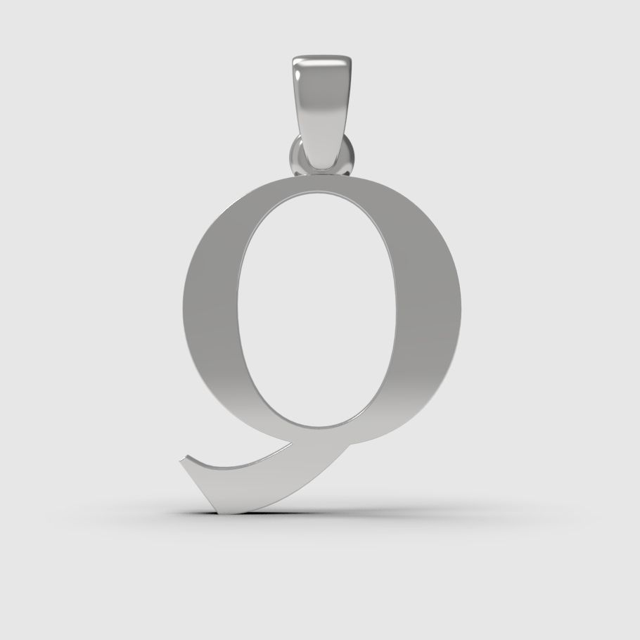 Alphabet Latin Q 3D print model_3