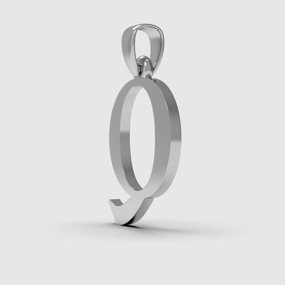 Alphabet Latin Q 3D print model_7
