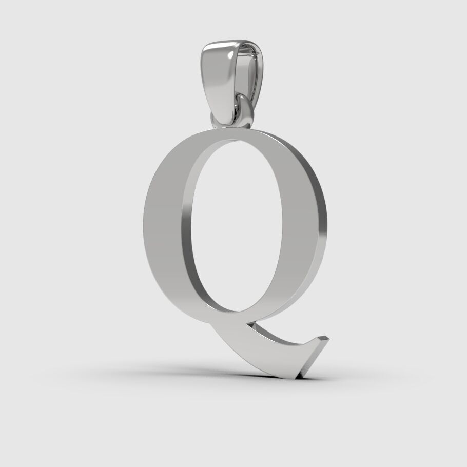 Alphabet Latin Q 3D print model_11
