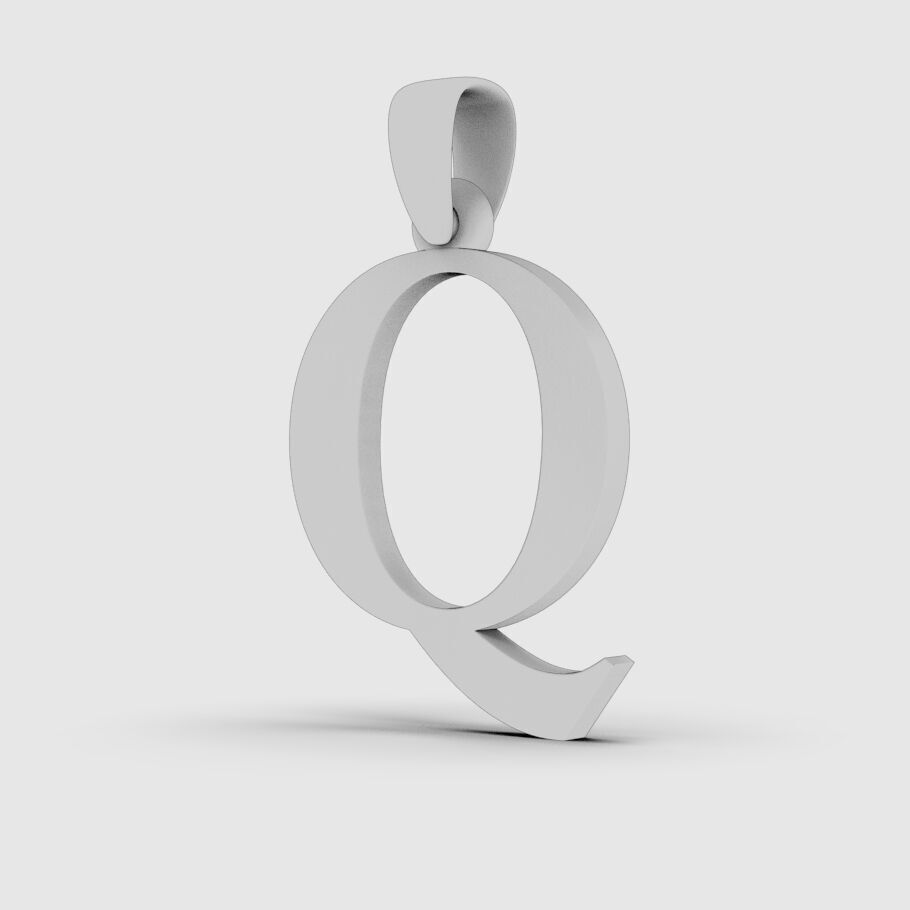 Alphabet Latin Q 3D print model_15