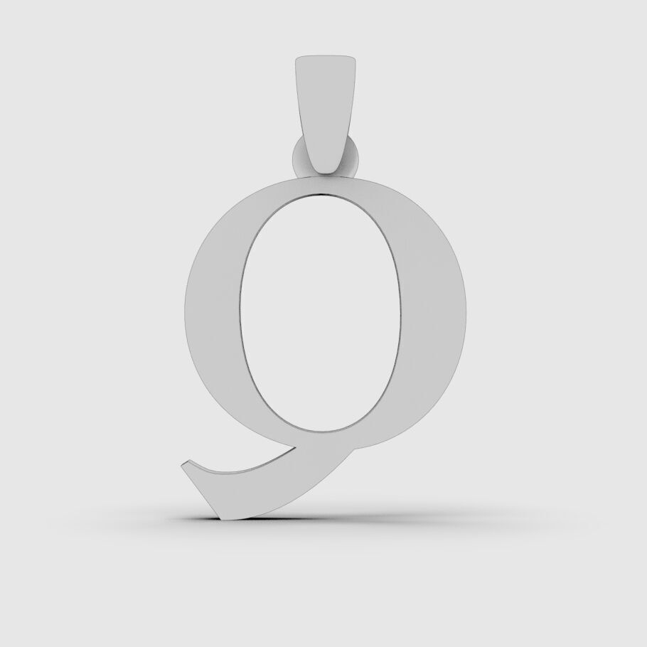 Alphabet Latin Q 3D print model_17