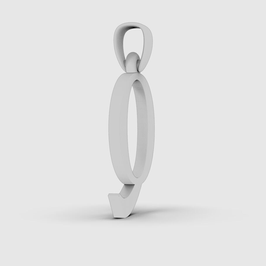 Alphabet Latin Q 3D print model_16