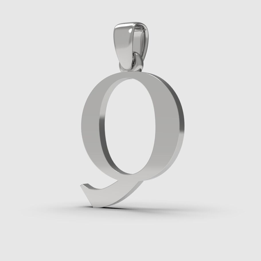 Alphabet Latin Q 3D print model_4