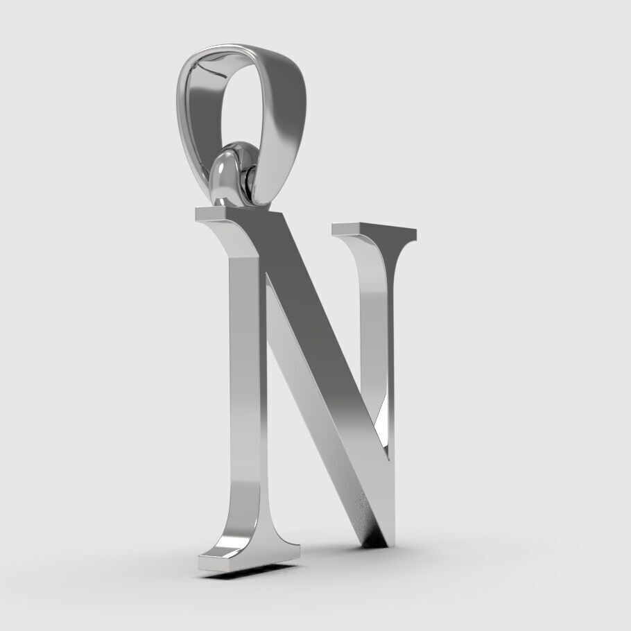 Alphabet Latin N 3D print model_9