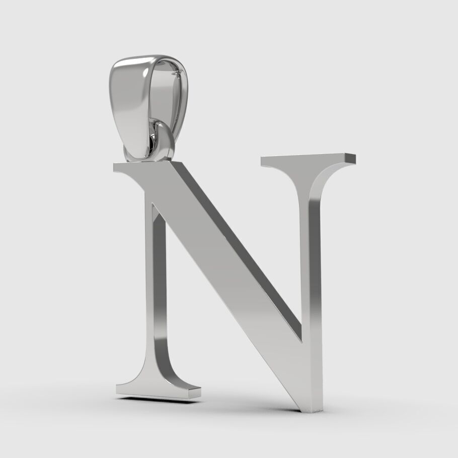 Alphabet Latin N 3D print model_11
