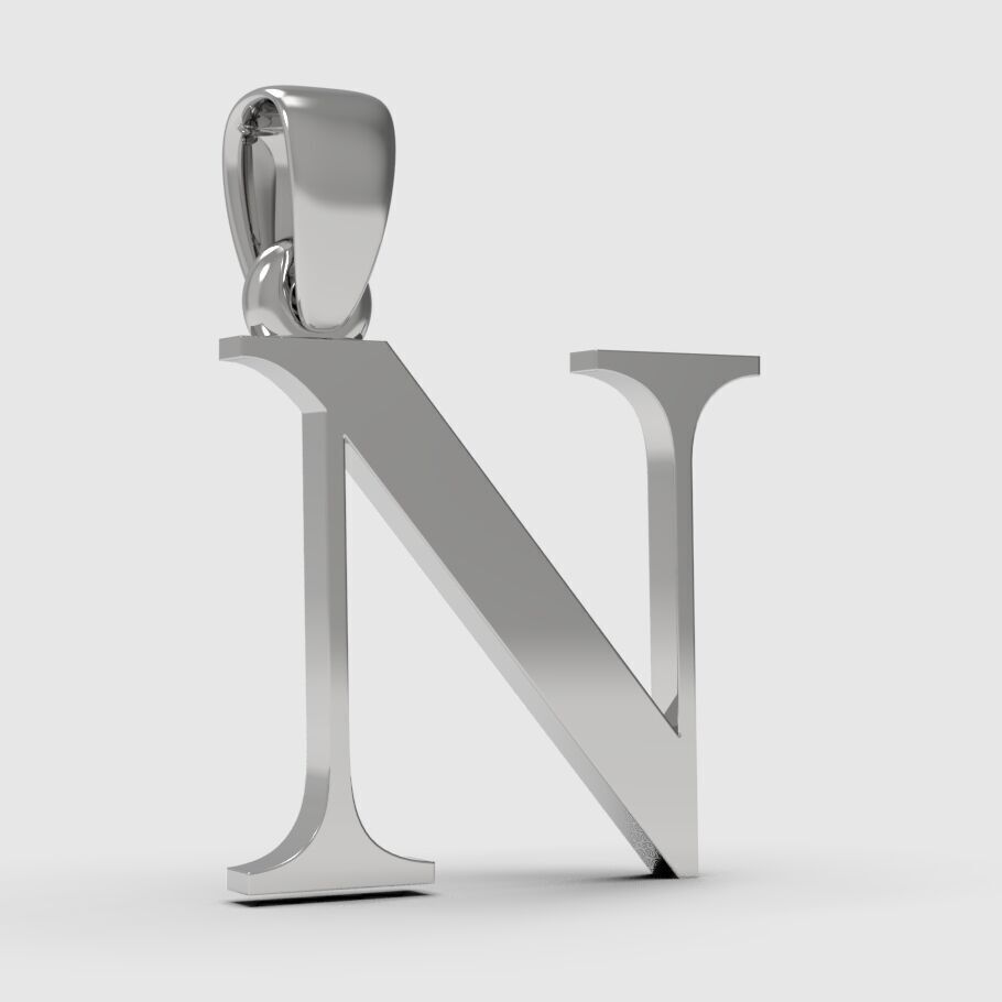 Alphabet Latin N 3D print model_10