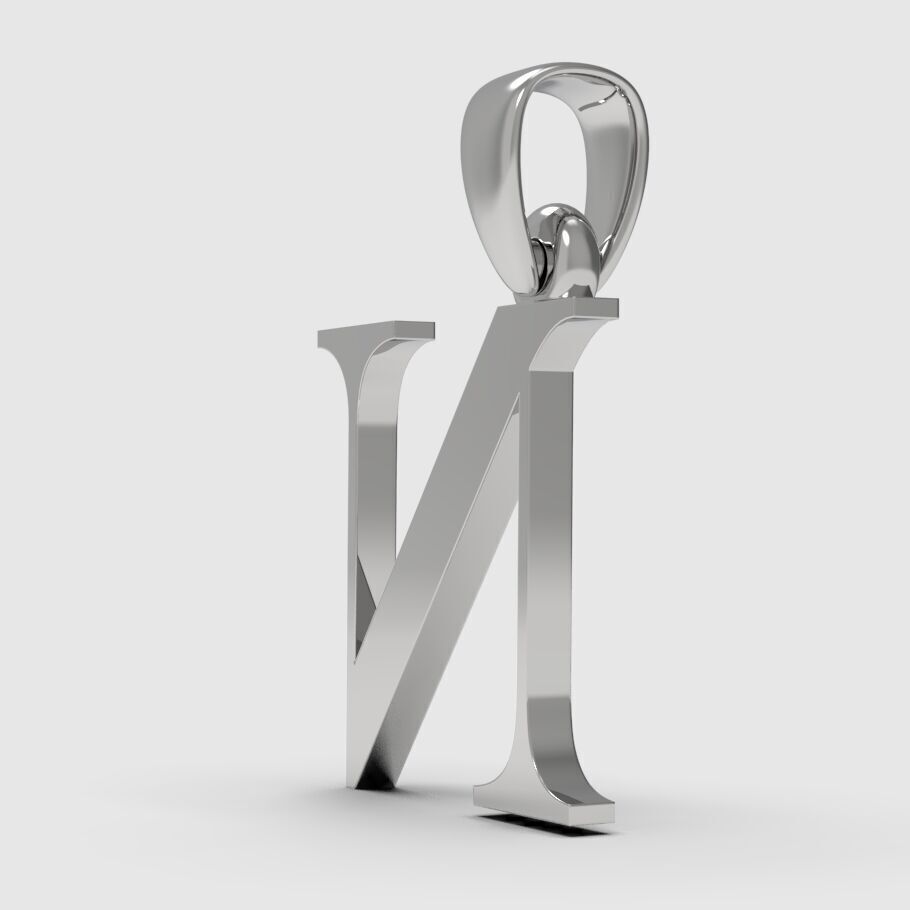 Alphabet Latin N 3D print model_7