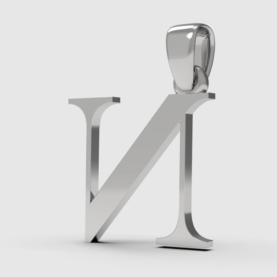 Alphabet Latin N 3D print model_4