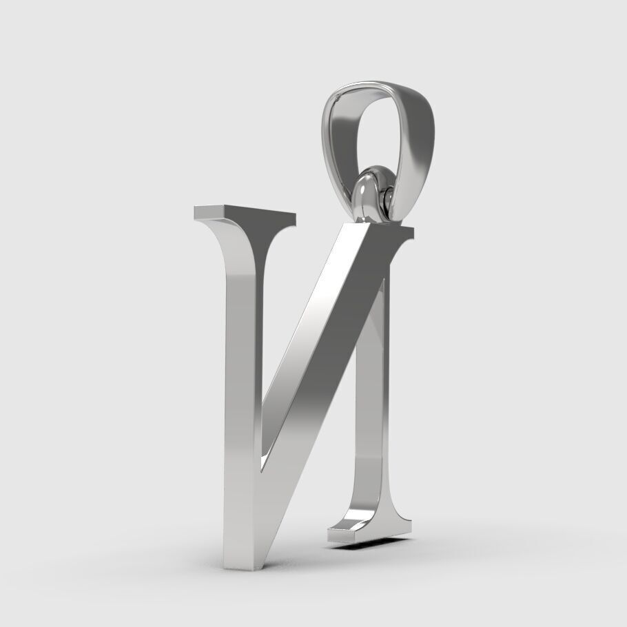 Alphabet Latin N 3D print model_5