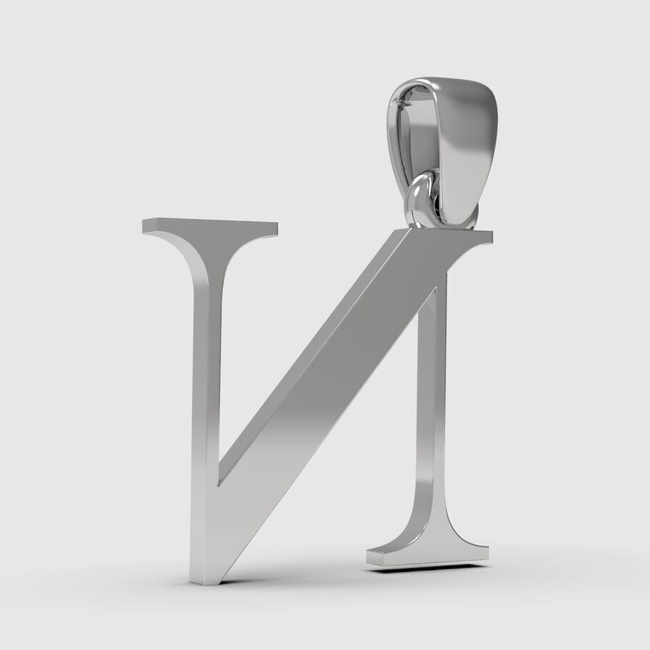 Alphabet Latin N 3D print model_6