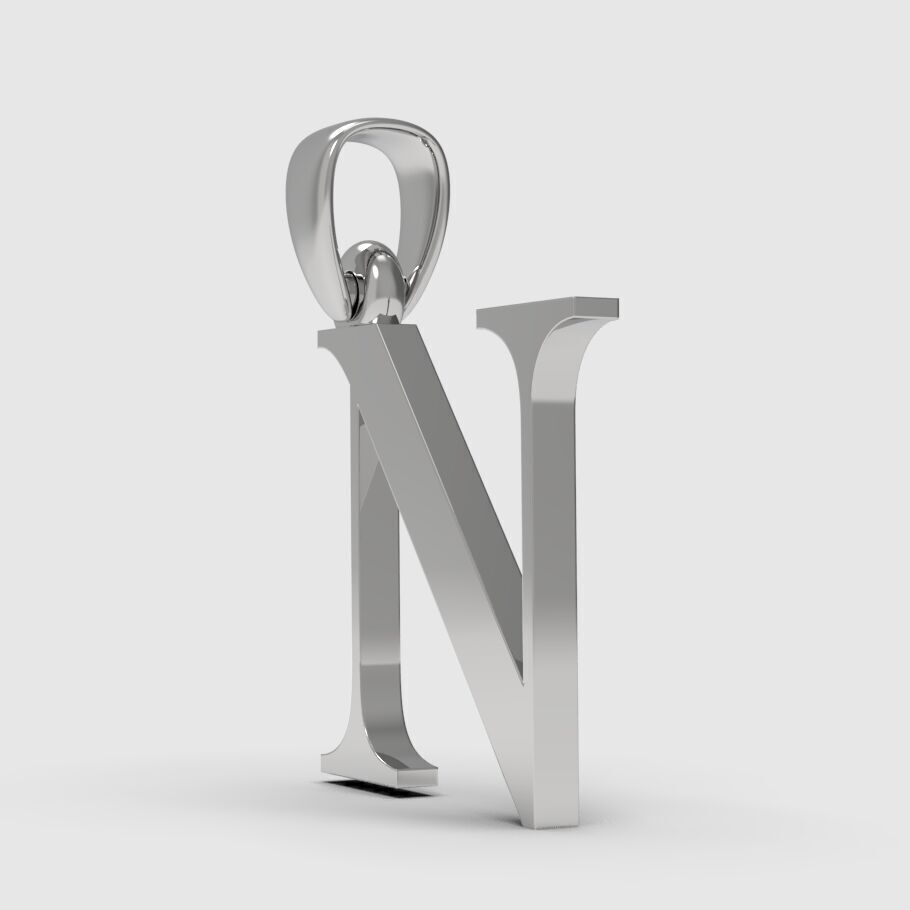 Alphabet Latin N 3D print model_12