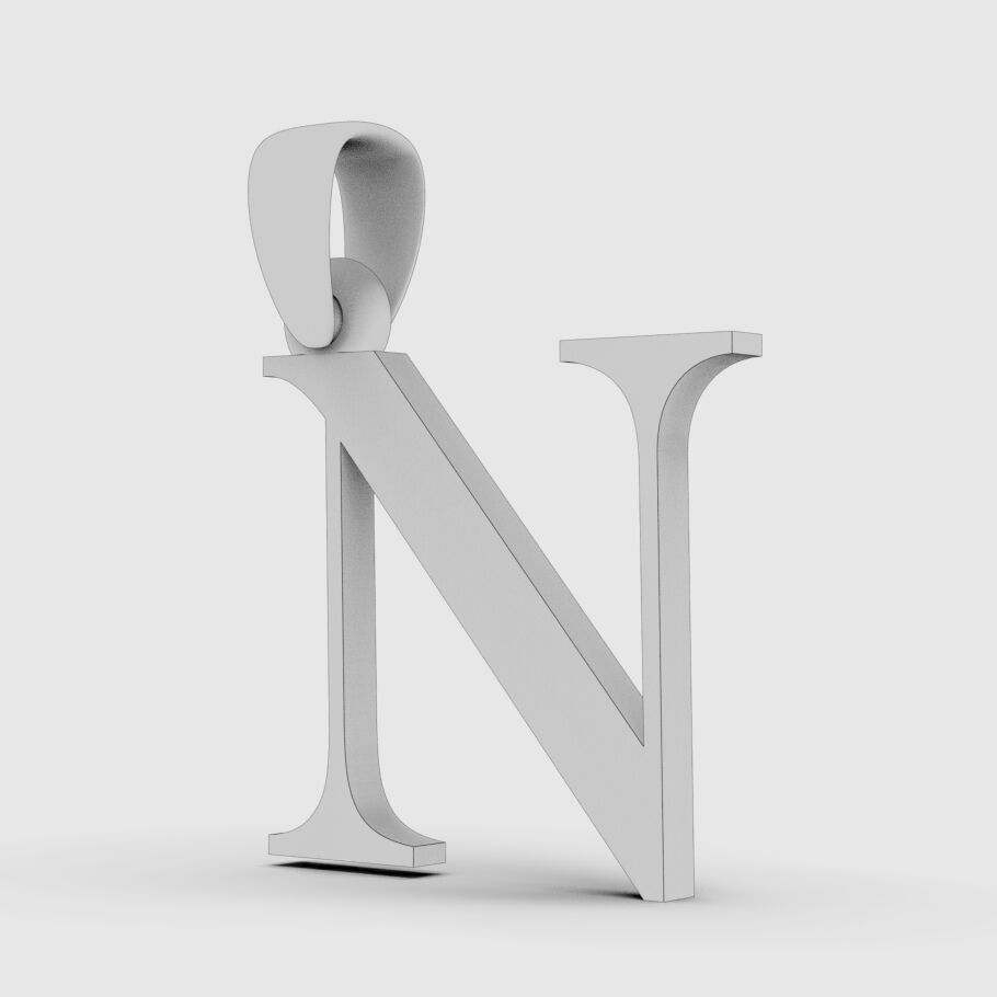 Alphabet Latin N 3D print model_1