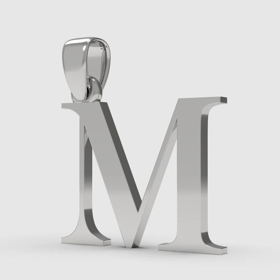 Alphabet Latin M 3D print model_11