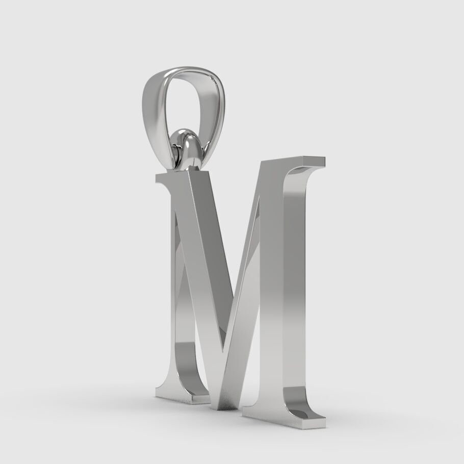 Alphabet Latin M 3D print model_12