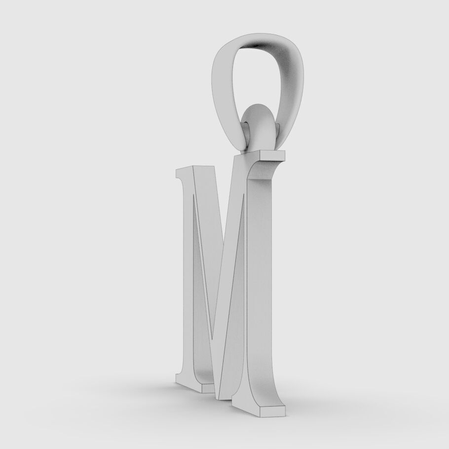Alphabet Latin M 3D print model_15