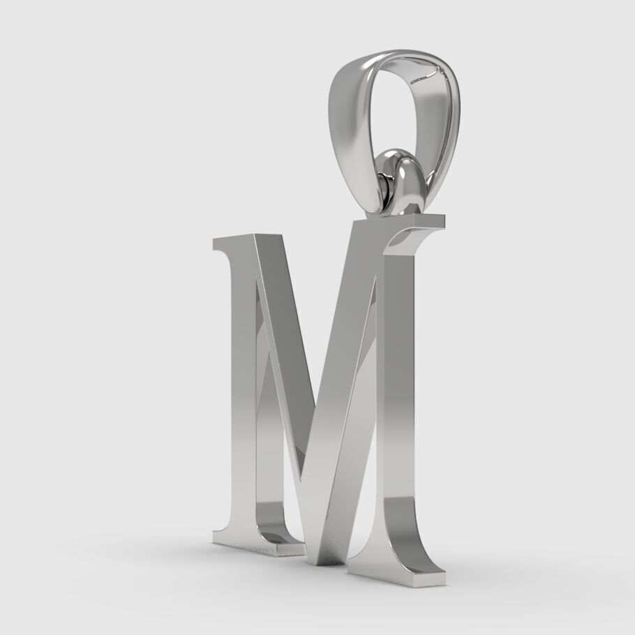 Alphabet Latin M 3D print model_7