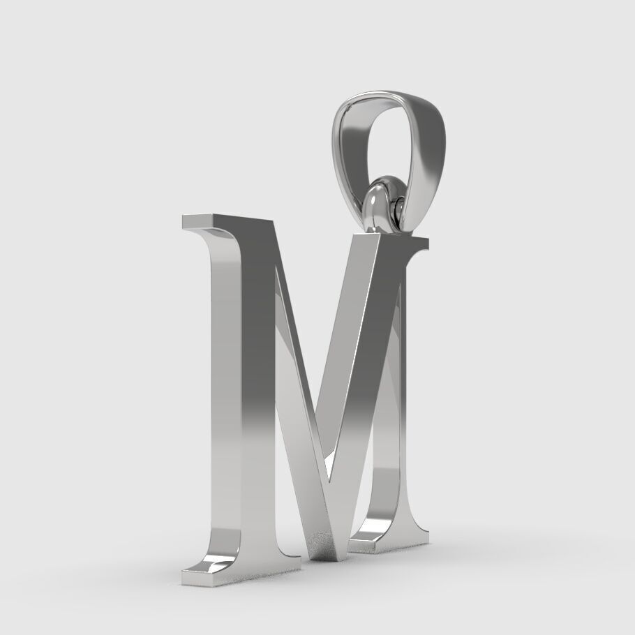 Alphabet Latin M 3D print model_5