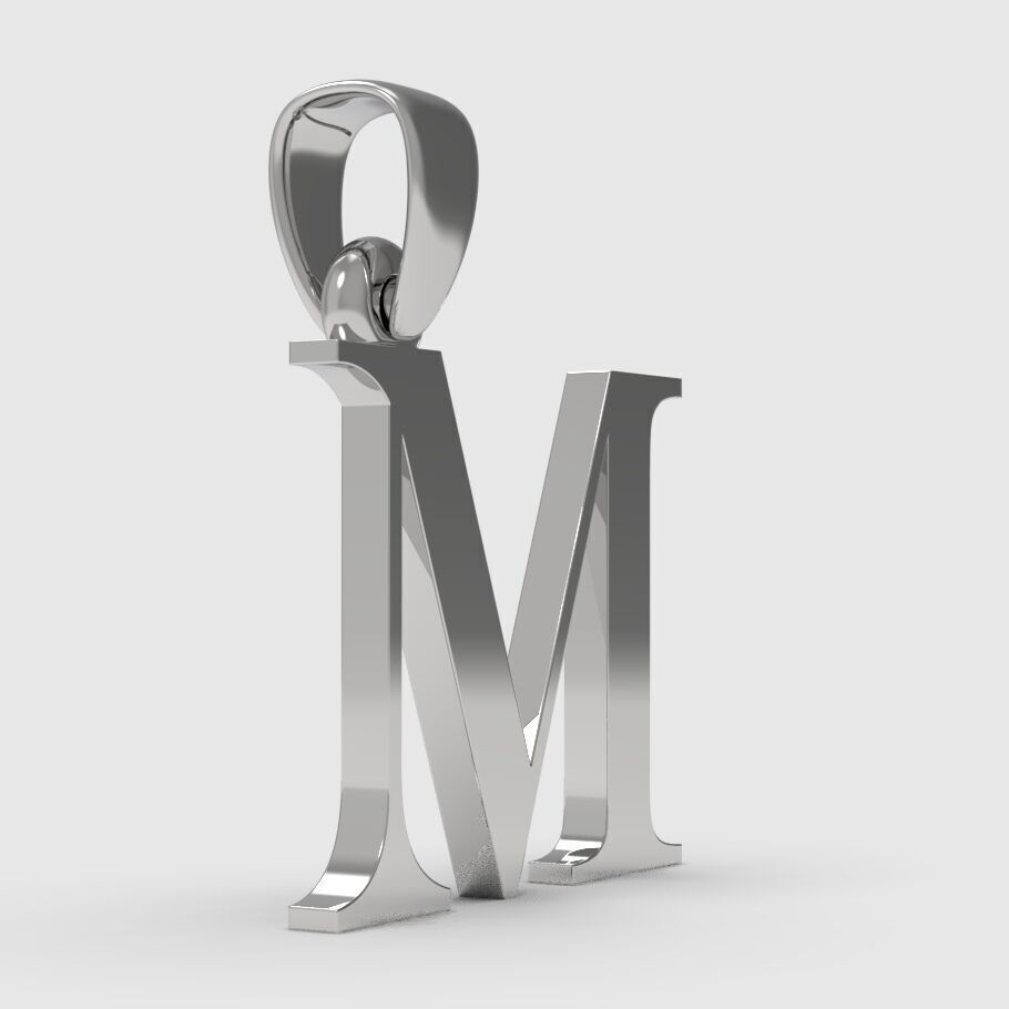 Alphabet Latin M 3D print model_9