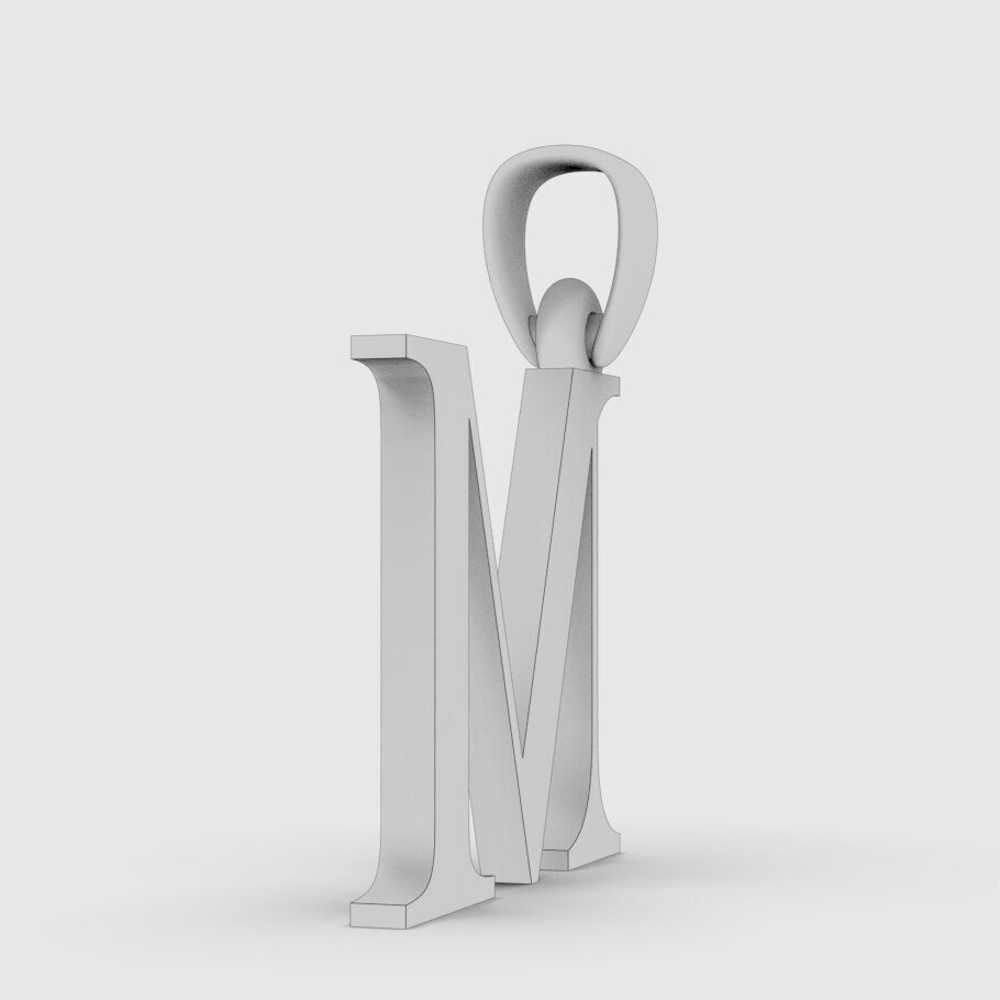 Alphabet Latin M 3D print model_1